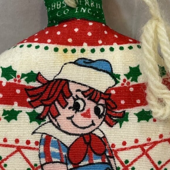 VTG 1978 Handmade Fabric Raggedy Andy Hanging Christmas Ornament 4" Tall - Picture 8 of 8